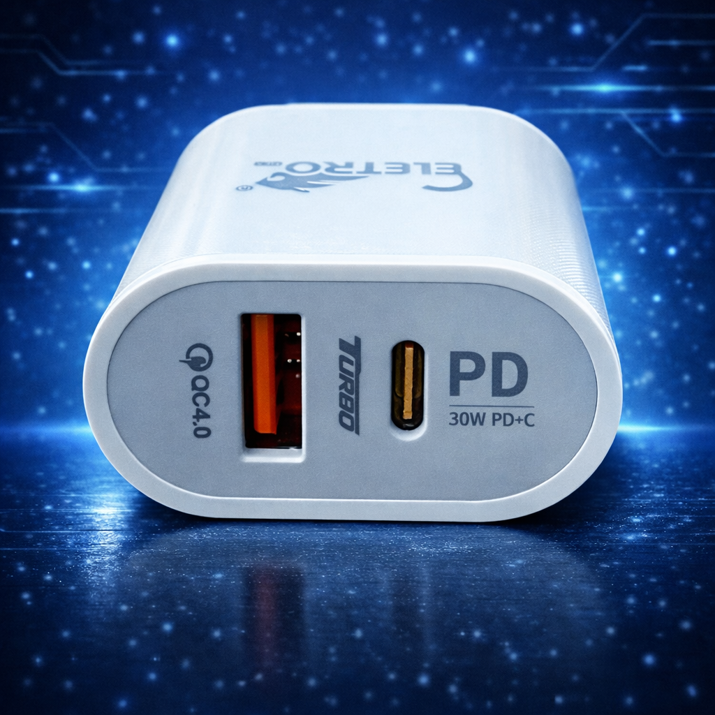 Carregador Turbo 40w Usb + Tipo C Pd Carga Rápida Universal